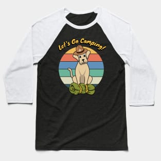 Funny Big Dog Wants to go Camping Baseball T-Shirt